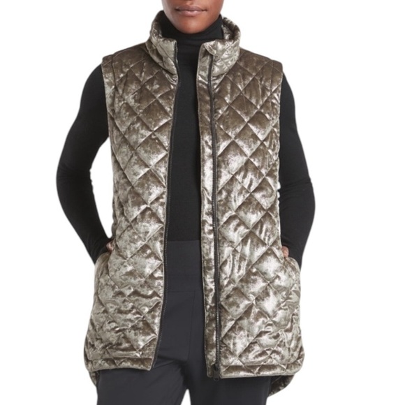 Athleta Metallic Whisper Velvet Quilted Vest - Picture 1 of 14